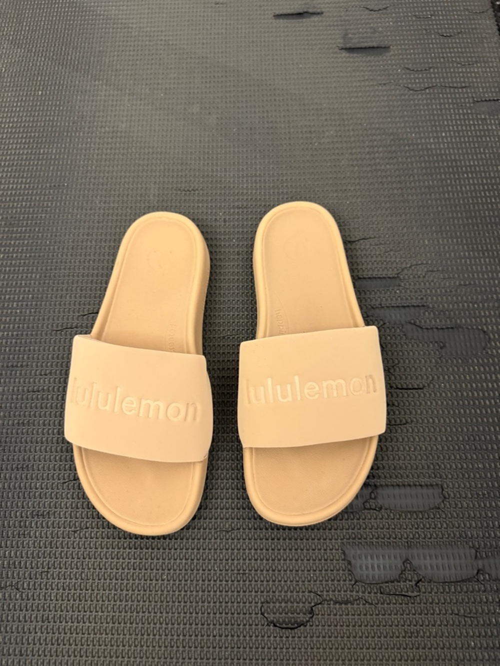 Lululemon Beige/Brown Pool Slide Sandals